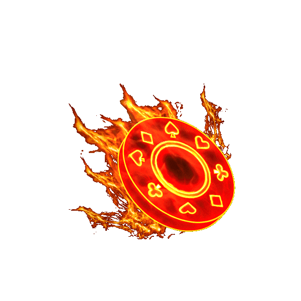 Poker chip on fire